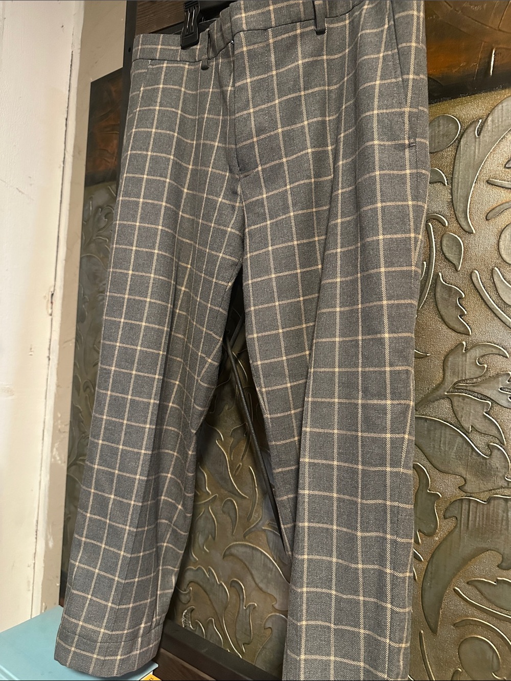 ASOS Gray Windowpane Dress Pants